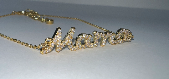 White Gold Cubic Zirconia Mama Anklet