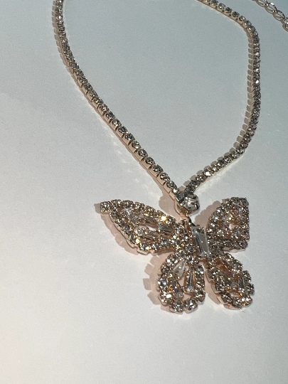 Adjustable Cubic Zirconia Butterfly Anklet