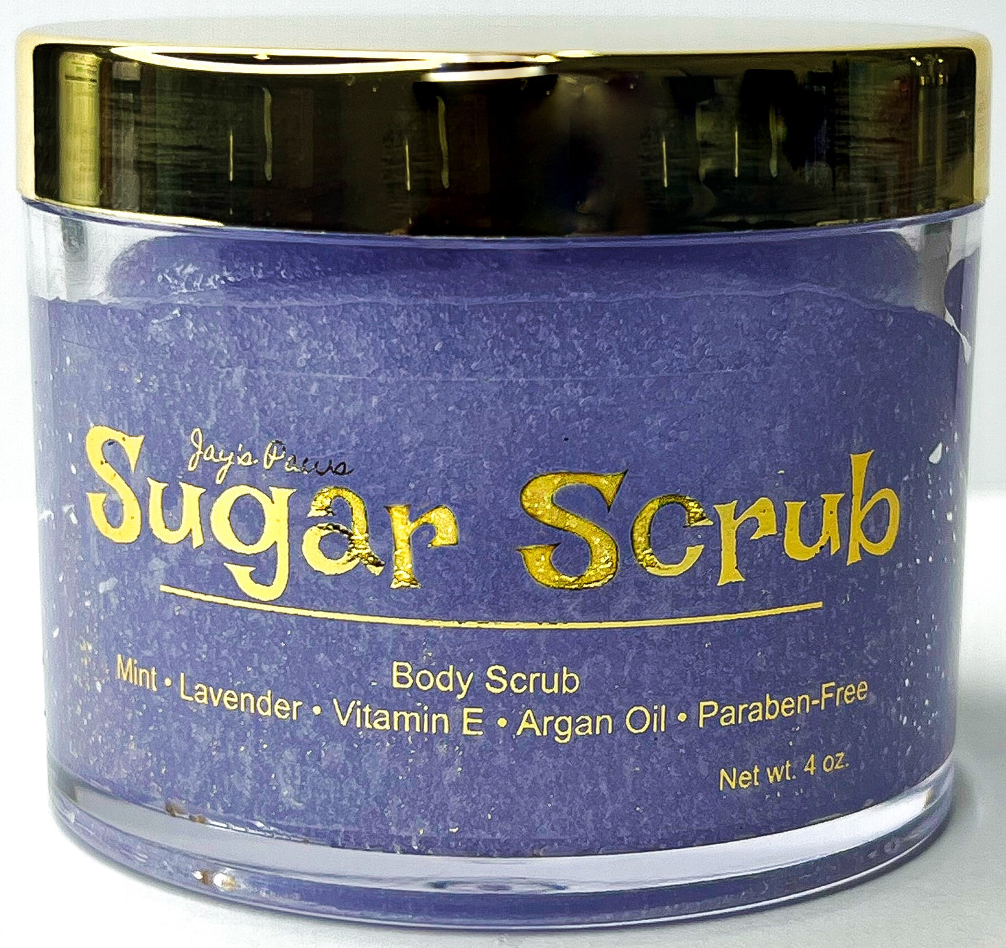 Jay’s Paws Luxury Sugar Scrub - with Vitamin E, Jojoba Oil, Argan Oil. -Paraben-Free Mint and Lavender Scented